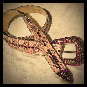 B.B. Simon Swarovski Chrystal pink belt